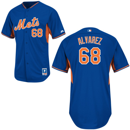 Dario alvarez #68 Youth Baseball Jersey-New York Mets Authentic Cool Base BP MLB Jersey